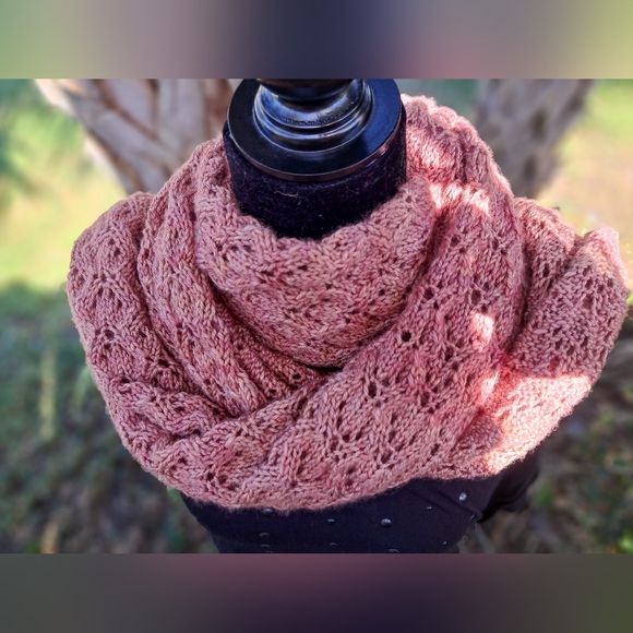 Hand Crafted OOAK Classic Exquisite Contemporary Wool Rosewood Knit Scarf - Picture 12 of 16